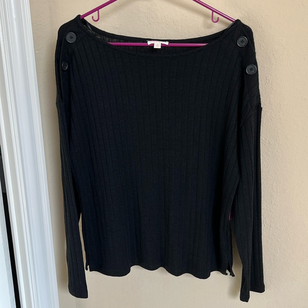 NWT riley & rae wide ribbed black sweater sz S